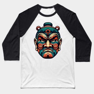 Sumo Wrestler Mask Baseball T-Shirt